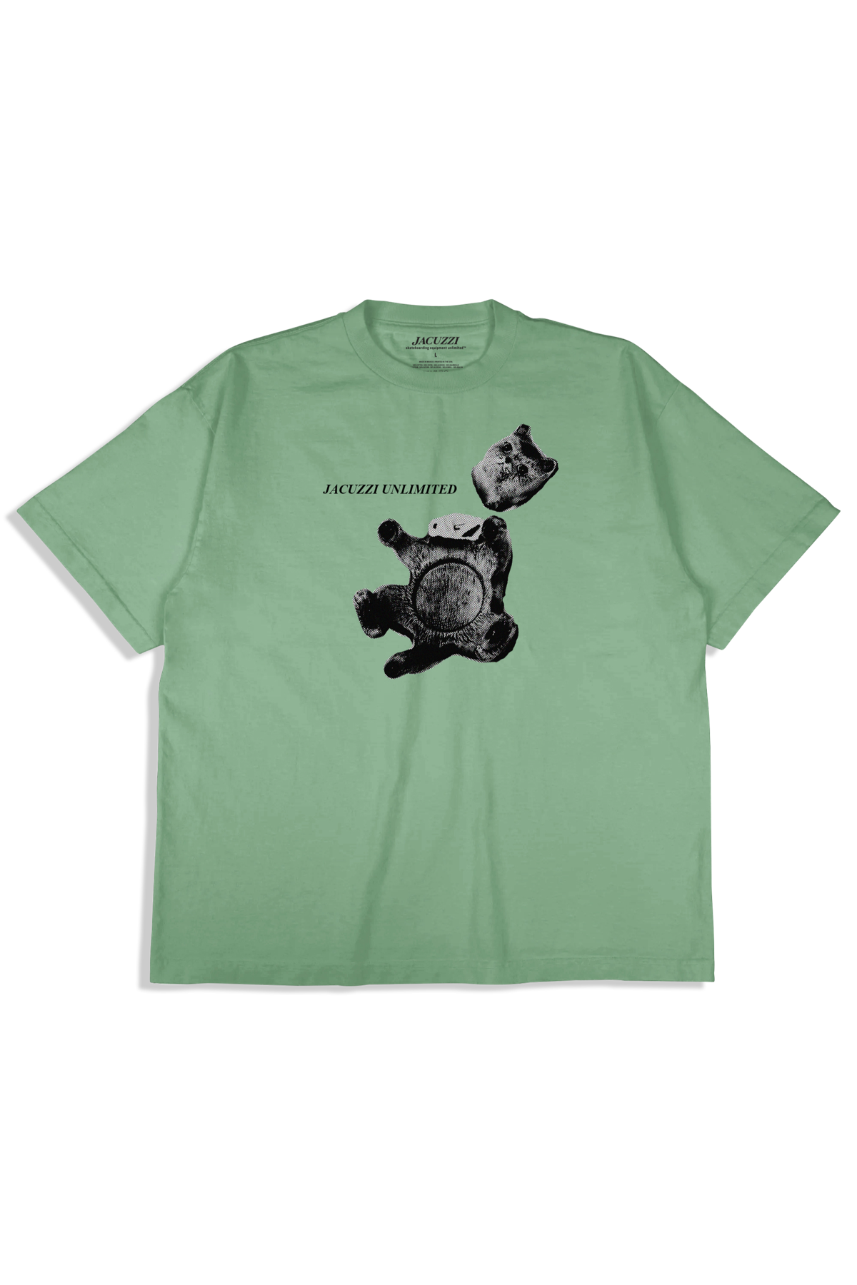 Jacuzzi Broken Garment T-Shirt Island Moss short sleeve tee – front graphic