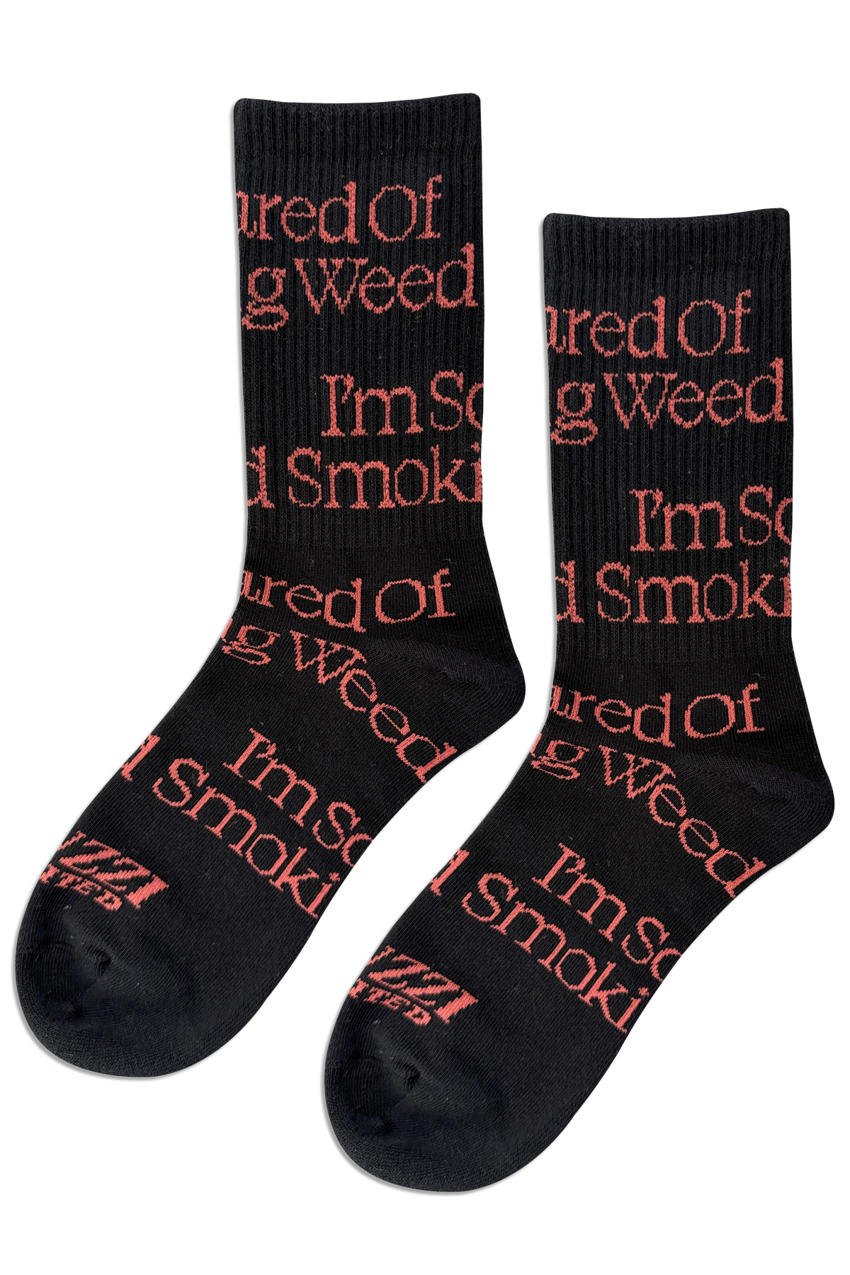 Scared of Smoking Weed Socks Black