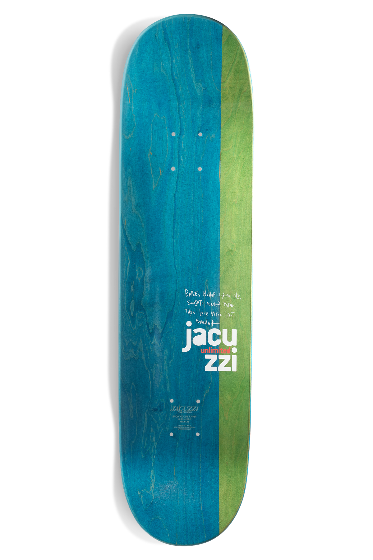 Jacuzzi Flavor - EX7 Deck Red/Purple skateboard deck – side detail