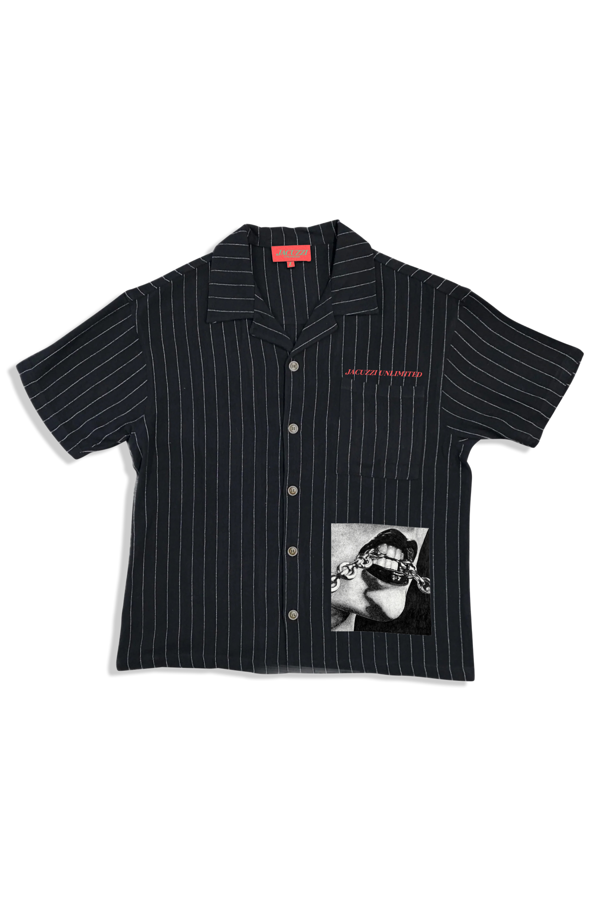 Chain Mail Work Shirt - Black Pinstripe