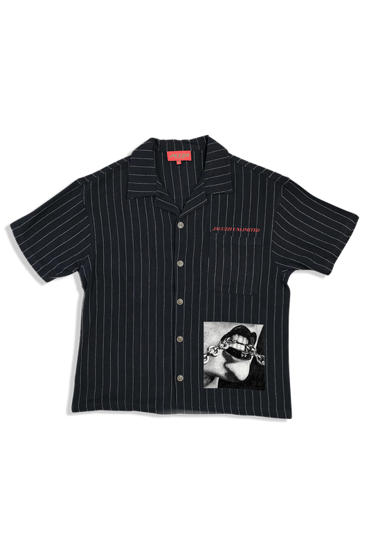 Chain Mail Work Shirt - Black Pinstripe