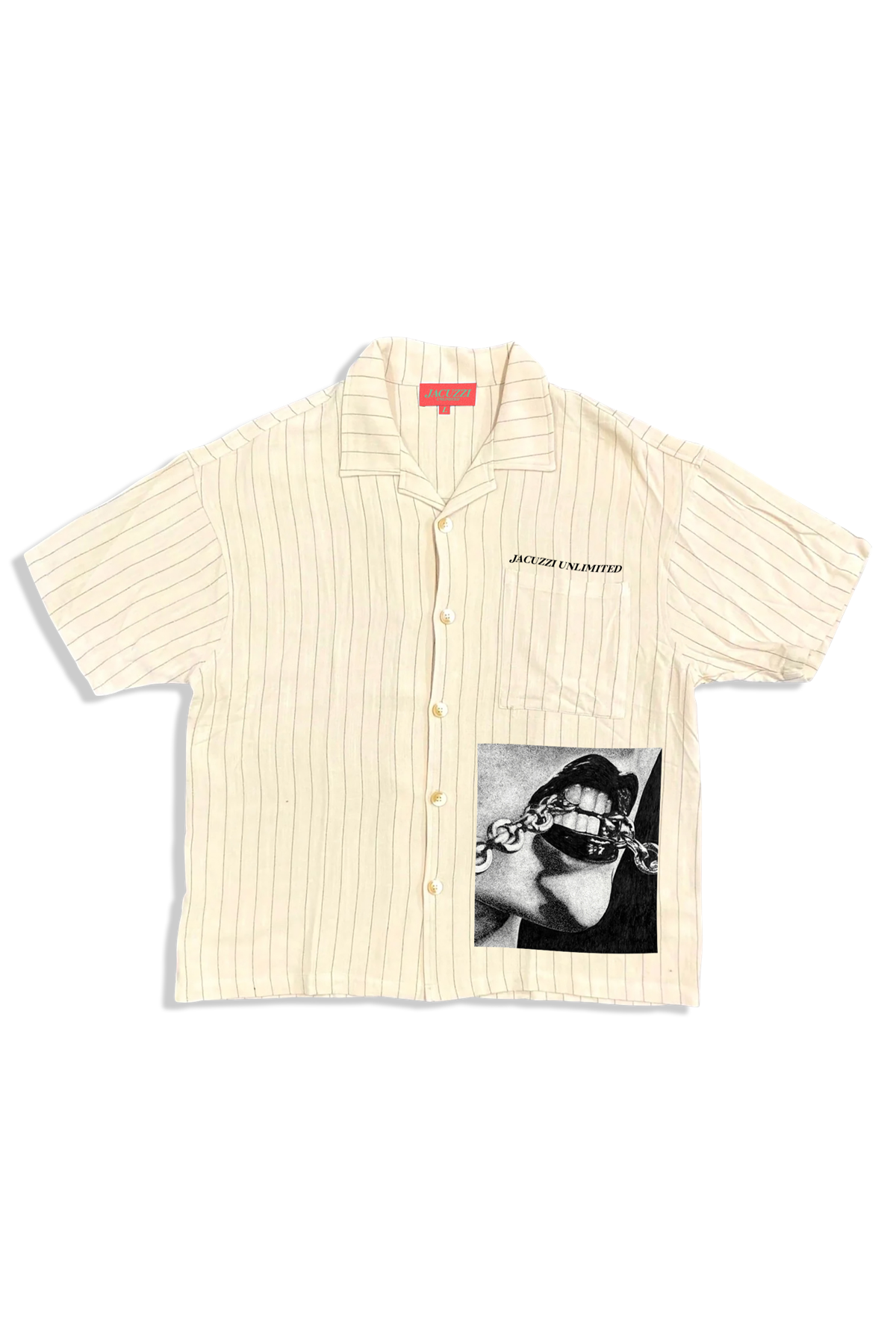 Chain Mail Work Shirt - Ivory Pinstripe