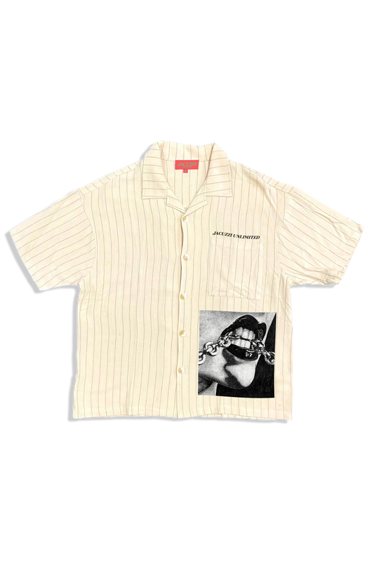 Chain Mail Work Shirt - Ivory Pinstripe